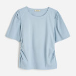 Madewell NWT Side-Cinch Puff-Sleeve Tee Feather Blue Size Large Photo 0