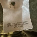 Holding Horses Womens Green 100% Linen LS Button Blouse M Festival Boho Cottage Photo 4