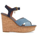 Coach NEW  Cross Denim Band Wedge Sandals Photo 1