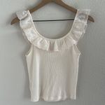 American Eagle Mini Ribbed Eyelet Lace Tank Cream XS Photo 1