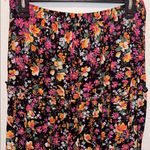 vintage floral skirt with vibrant colors on a black background long modest Photo 3