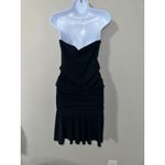 Patrizia Pepe Black Strapless Corset Ruched Mini Dress Drop Waist NWT Size 8 Photo 4