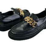 Kelsi Dagger NEW Brooklyn Pulse Gold Chain Platform Loafer 9.5 Black leather Photo 1