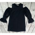 Lush Clothing Lush Black Cold Shoulder French Terry Knit Dress Photo 5