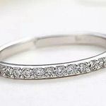 Boutique Women's Simulated Diamond Engagement Wedding 14k Gold Plated 925 Adjustable Ring Photo 3