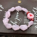 Handmade Y2K Pink Heart Bead Stretch Bracelet Photo 1