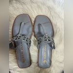 Tory Burch NIB  Tiny Miller Leather Medallion Sandals In Cloud Blue $248 MSRP Photo 8