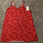 Red Heart Print Chemise with Lace Trim Size XL Photo 0