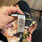 Loft  black and pink floral button down midi skirt Photo 4