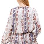 TCEC | NWOT | Animal Printed Boho Ruffle Tunic Top | Purple | S | CD01379 Photo 4