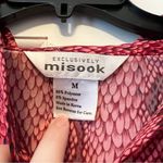 Misook  Women’s Button Front Pink Snakeskin Sparkle Blouse Size Medium Photo 3