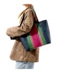 Colorblock Gradient Luxury Large Shoulder Handbag w/clutch Rose Red Pink Photo 3