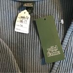 Wild Fable 🌟NWT🌟  STEEL BLUE V-NECK LONG SLEEVE CROP TOP JUNIORS SIZE MED. Photo 3