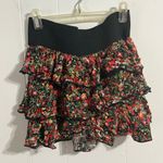 Deb Black and Red Floral Mini Skirt‎ Photo 1