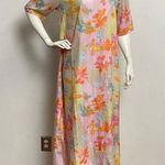 Misook FLAWED Mislook Women's S Long Maxi Dress Orange Yellow 1/2 Sleeve 100% Polyester Photo 0