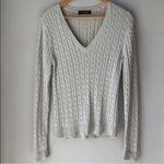 Ralph Lauren Lauren  Medium Green Label Silk Blend Metallic Silver Sweater Photo 1