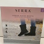 Serra  boots Black 10 New NWB Suede Leather Upper Faux Fur Lining Comfortable Photo 3