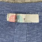 Free People Beach Shirt Ribbed Knit Henley Top Long Sleeve Casual Button Blue XS Photo 4