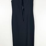 PAT ARGENTI Evening Wear Classic Black Velvet Lace Top Detail Front Split Dress Size 6 Photo 1