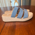 Eileen Fisher  NEW Mayla Denim Three-Band Wedge Espadrilles Sandals Size‎ 9 Photo 1