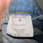 Brandy Melville Melville Light Wash Denim High Waisted Distressed Shorts size 25 Photo 3