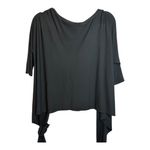 Eileen Fisher  Blouse Women's Size Medium Tie Front Office Business Black Photo 1