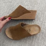 EUC Papillio by Birkenstock Namica Sandals Wedge tan suede cork sandal Brown Size 6 Photo 3