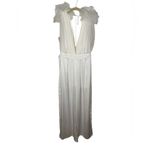 Aakaa  Ruffled Tulle Bodice White Jumpsuit Photo 2