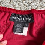 carole little Vintage  Red Velvet Rose Mini Skirt A-Line Formal Party Holiday Photo 1