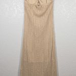 Freshman 1996 New  Beige Crochet Maxi Dress Size Large Photo 7