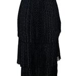 Akris Punto Dot Devore Midi Skirt Black Women’s Size 12 Tiered Pleated A-Line Photo 5