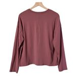 Pact  Organic Cotton Long Sleeve Pocket Tee in Wine Red Size Large Photo 2