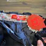 Deep or Shallow Black Skirt Skort Shorts Bow Tie Faux Button Whimsygoth Punk Size M Photo 3