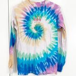 jac vanek JV by  Small Pink and Blue Spiral Tie Dye Cactus Long Sleeve T-Shirt Photo 0