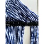 Foxcroft  Shaped Fit Blue Geometric Print Rayon Button Down Shirt Size 14 Photo 7