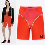 ZARA BIKE SHORTS PURPLE MAGAZINE Orange/Pink Size S NEW Photo 1