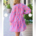 J. marie piper long sleeve dress pink silk blend casual ruffle fall $130 preppy Blue Size M Photo 1