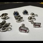 Lot Of 5 Silver Tone Clip On Screw On Earrings Mix Photo 1