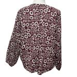 Outerknown Burgundy Folk Floral Top Women’s Size Small Organic Cotton Boho Pink Photo 4