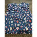 Print Fresh Womens Shoreline Dress Pintuck Beachcomber XL Blue Ruffle Hem‎ Photo 2