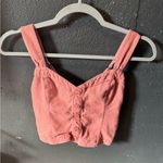 Abercrombie & Fitch  Coral Pink Button-Up Crop Top Photo 0