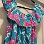 American Vintage VTG 90s 80s Ashley Ames Multicolor Tropical Floral Off-the-Shoulder Maxi Dress M Photo 11