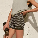 Free‎ People Movement Black White Good Karma Chevron Print Bike Shorts Size M Photo 0