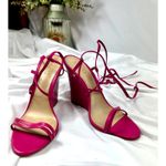 Schutz  Deonne Nappa Leather Wedge Sandal Hot Pink 9.5 Photo 5