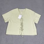 WAYF NWT  Tabitha Top Women 8 Green Tie Front V-Neck Photo 2