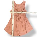 Free People  Beach Bound Tie Front Smocked Tank Top Size‎ S Pink Orange Photo 3