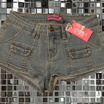 Edikted Light Denim Low waisted Micro Shorts -  Photo 0