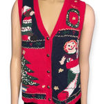 Vintage Capacity women’s Festive Red and Black Women's Sweater Vest size M Size M Photo 0