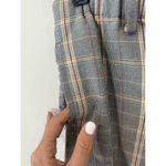 Maje Perse Plaid Wide-Leg Cropped Pants Elastic Waist - Size 34 U.S. Small Photo 6