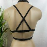 Starline Black Sheer Lace Strappy Elastic Collar & Belt Fetish Bralette Bra S/M Photo 2